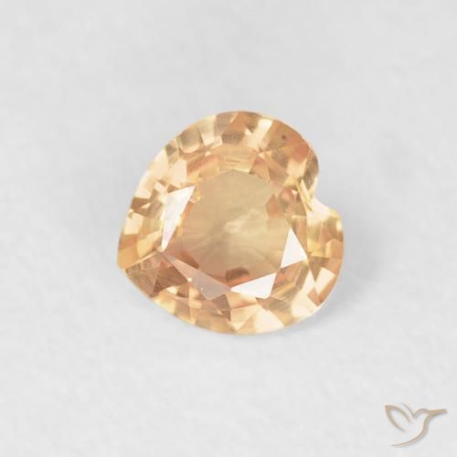 Saphir Doré naturelle Cœur, 0.40 ct, VVS