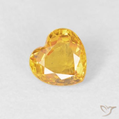 0.43ct Naturel Or moyen Saphir, Cœur, VVS