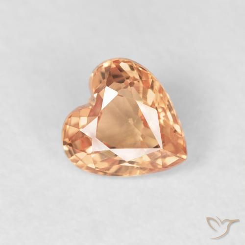0.50ct Naturel Orange clair Saphir, Cœur, VVS