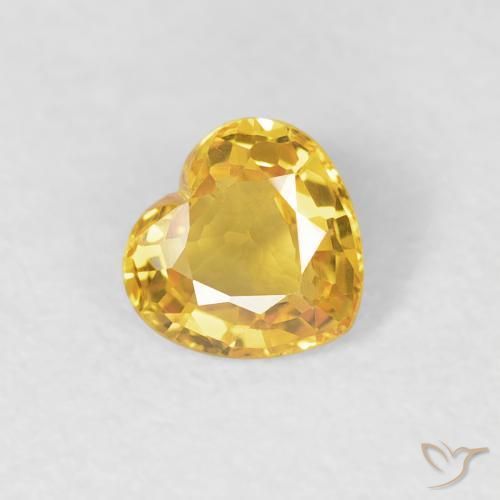0.38ct Naturel Doré Saphir, Cœur, VVS