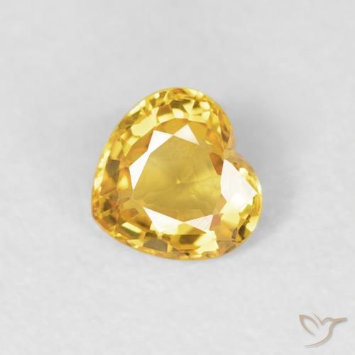 Saphir Doré naturelle Cœur, 0.38 ct, VVS