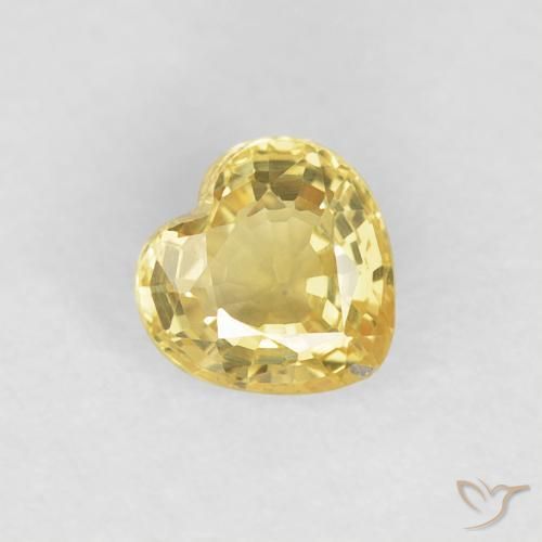 0.48ct Naturel Jaune Toscane Saphir, Cœur, VVS