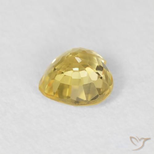 Saphir Jaune Toscane naturelle Cœur, 0.48 ct, VVS