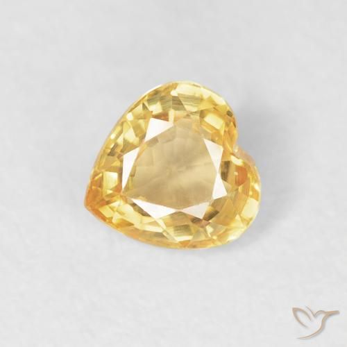 Saphir Doré léger naturelle Cœur, 0.51 ct, VVS