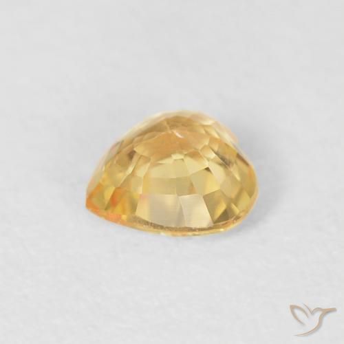Saphir Doré léger naturelle Cœur, 0.51 ct, VVS