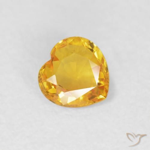 Saphir Orange Doré naturelle Cœur, 0.39 ct, VVS