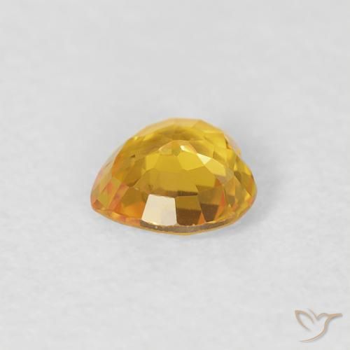 Saphir Orange Doré naturelle Cœur, 0.39 ct, VVS