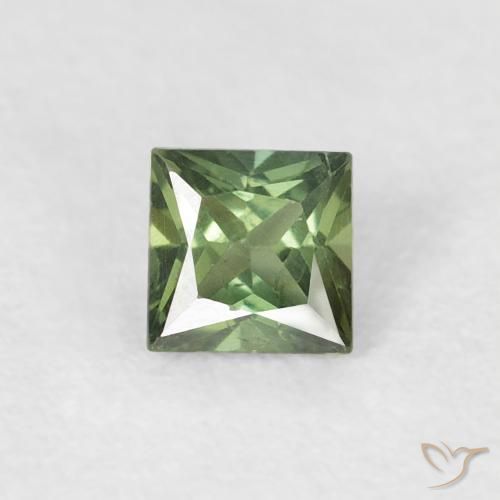0.31ct Naturel Vert moyen Saphir, Carré, VS