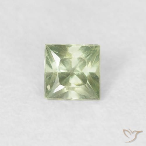 0.20ct Naturel Vert sauge très clair Saphir, Carré, VS