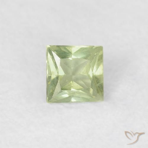 0.18ct Naturel Vert jaune léger Saphir, Carré, VS