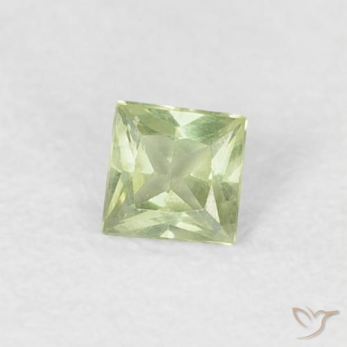 Saphir Vert jaune léger naturelle Carré, 0.18 ct, VS