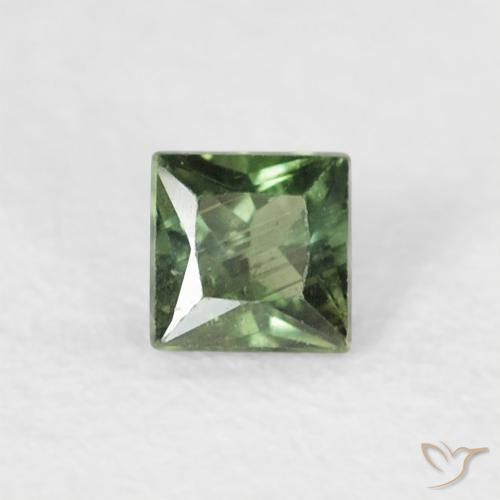 0.20ct Naturel Vert foncé Saphir, Carré, VS, Photo A