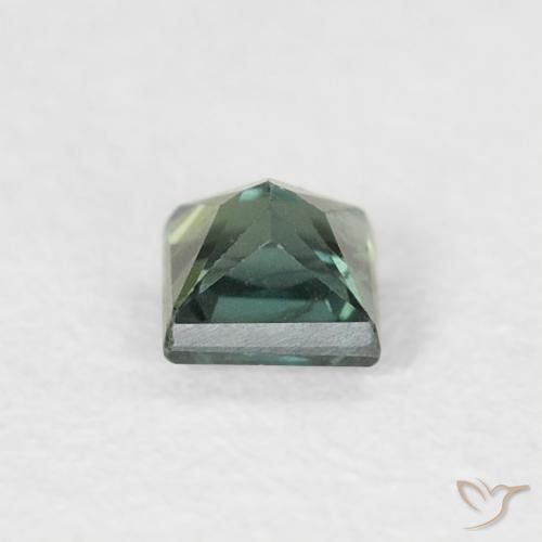 Saphir Vert foncé naturelle Carré, 0.24 ct, VS