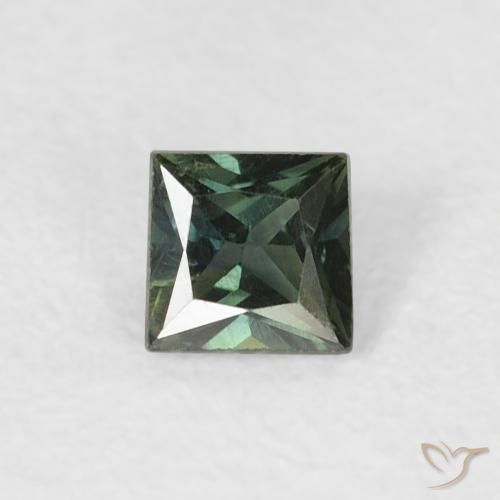 0.30ct Naturel Vert terreux Saphir, Carré, VS
