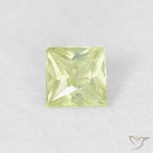 0.18ct Naturel Medium Light-Yellow Saphir, Carré, VS
