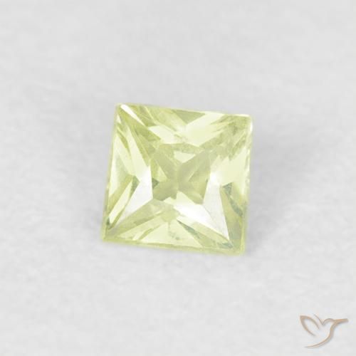 Saphir Medium Light-Yellow naturelle Carré, 0.18 ct, VS