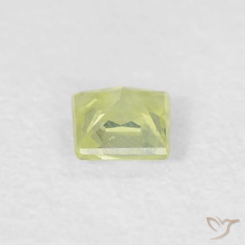 Saphir Medium Light-Yellow naturelle Carré, 0.18 ct, VS