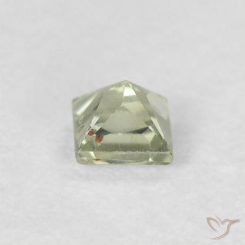 Saphir Vert très clair naturelle Carré, 0.24 ct, VS