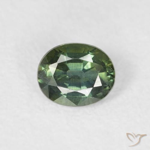 0.38ct Naturel Vert forêt pâle Saphir, ovale, VS