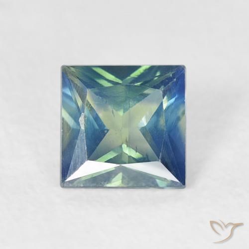 0.69ct Naturel Sarcelle Saphir, Carré, VS