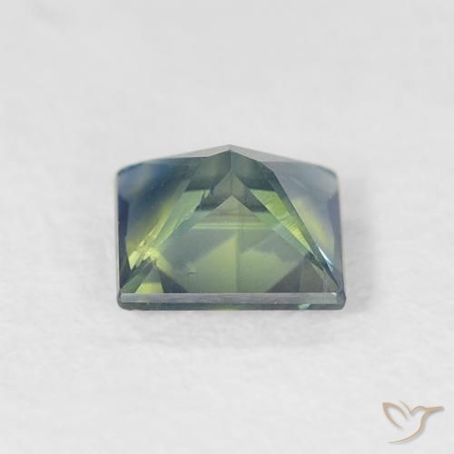 Saphir Sarcelle naturelle Carré, 0.69 ct, VS