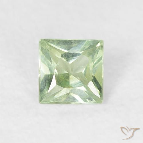 0.18ct Naturel Vert très clair Saphir, Carré, VS