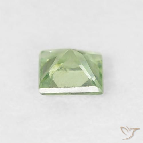 Saphir Vert très clair naturelle Carré, 0.18 ct, VS
