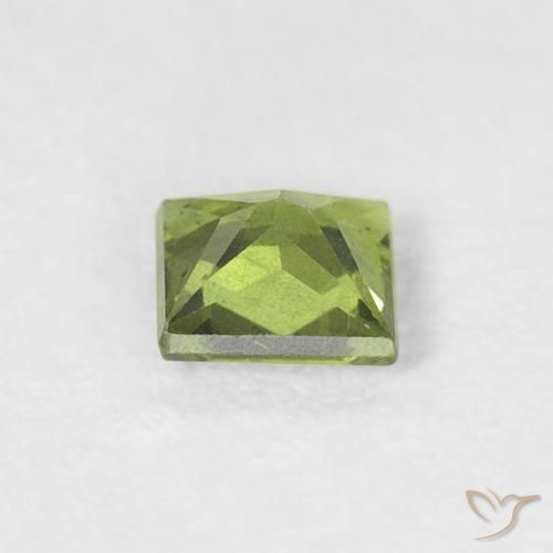 Saphir Vert éclatant naturelle Carré, 0.27 ct, VS