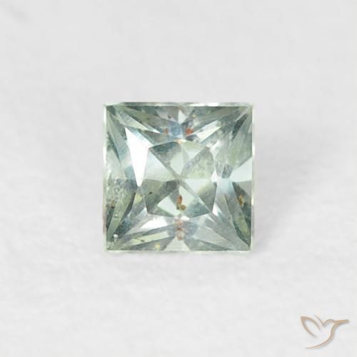 0.20ct Naturel Vert forêt pâle Saphir, Carré, VS