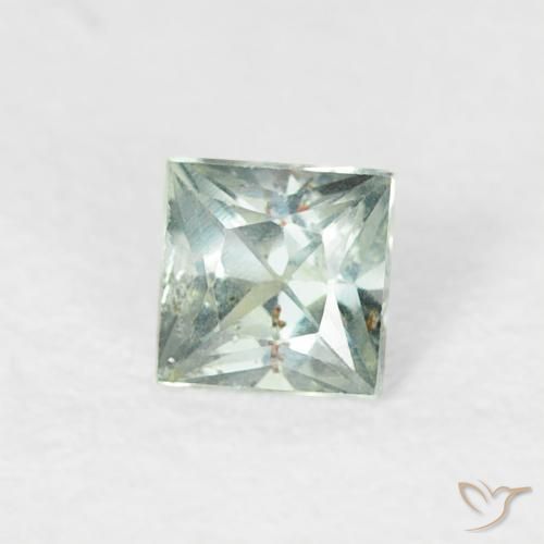 Saphir Vert forêt pâle naturelle Carré, 0.20 ct, VS