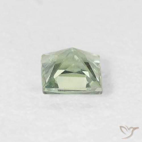 Saphir Vert forêt pâle naturelle Carré, 0.20 ct, VS