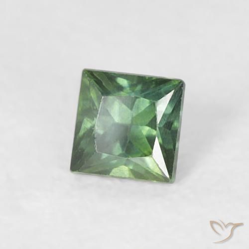 Saphir Vert moyen naturelle Carré, 0.24 ct, VS