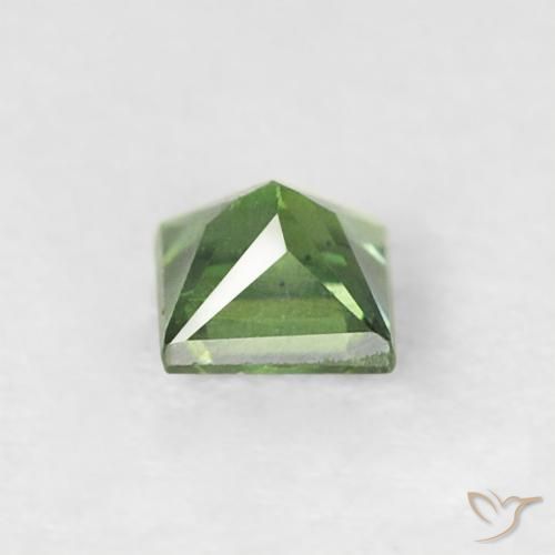 Saphir Vert moyen naturelle Carré, 0.24 ct, VS