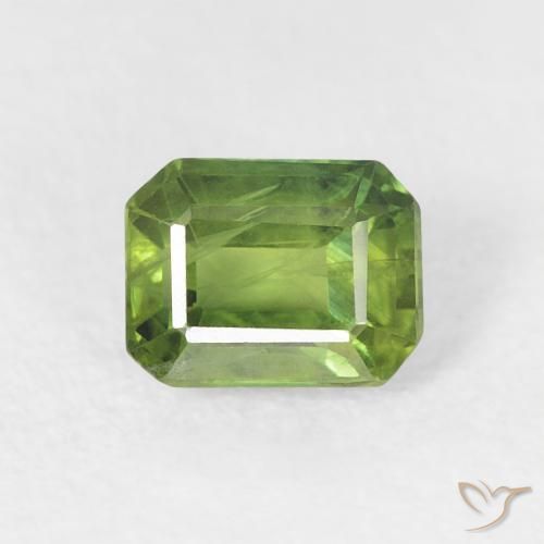 0.69ct Naturel Vert chaud Saphir, Taille émeraude, VS