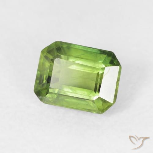 Saphir Vert chaud naturelle Octogone / coupe Émeraude, 0.69 ct, VS