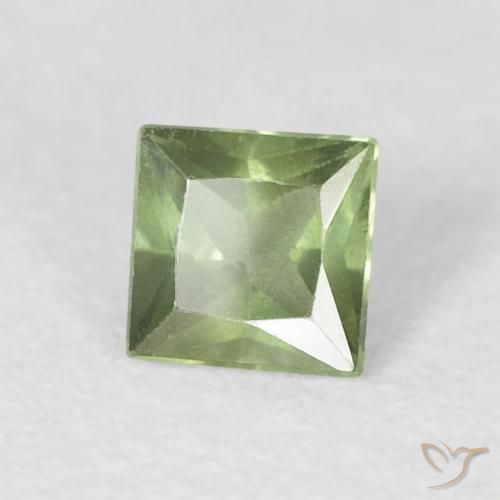 Saphir Forêt verte naturelle Carré, 0.40 ct, VS