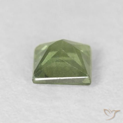 Saphir Forêt verte naturelle Carré, 0.40 ct, VS
