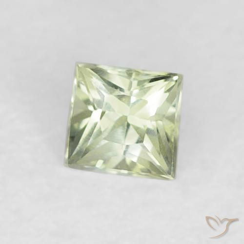 Saphir Vert sauge très clair naturelle Carré, 0.18 ct, VVS