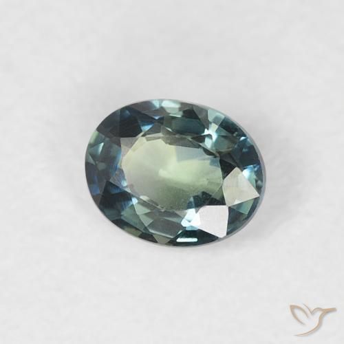Saphir Bleu verdâtre naturelle ovale, 0.31 ct, VVS
