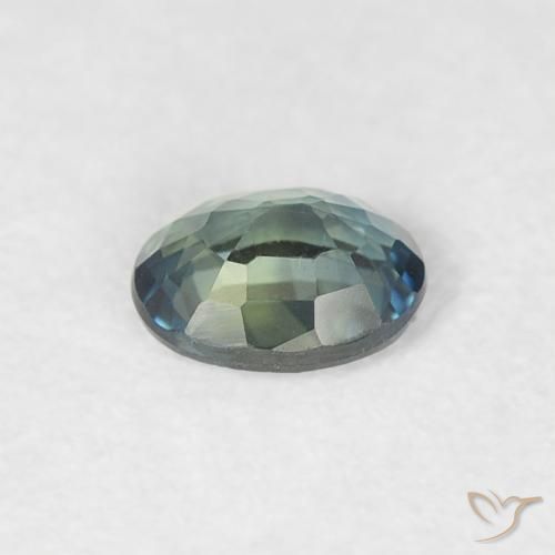 Saphir Bleu verdâtre naturelle ovale, 0.31 ct, VVS