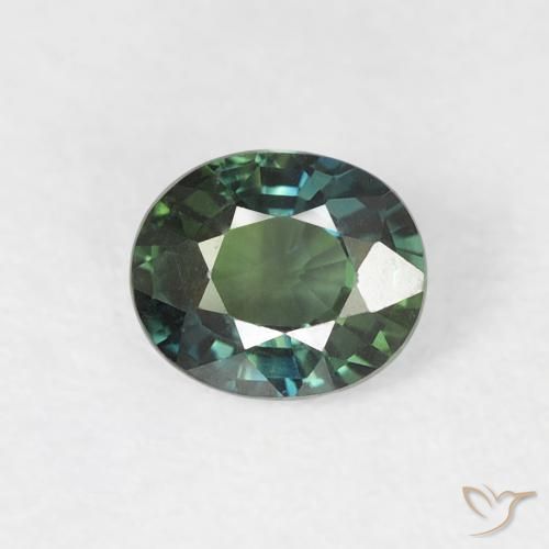 0.49ct Naturel Bleu vert Saphir, ovale, VVS, Photo A