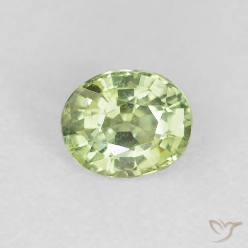 0.51ct Naturel Vert vif et léger Saphir, ovale, VVS