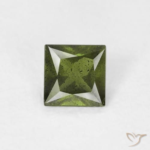 Saphir Vert foncé naturelle Carré, 0.36 ct, VS