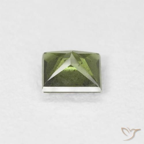 Saphir Vert foncé naturelle Carré, 0.36 ct, VS