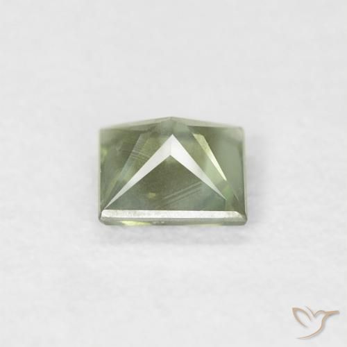 Saphir Vert forêt léger naturelle Carré, 0.29 ct, VS