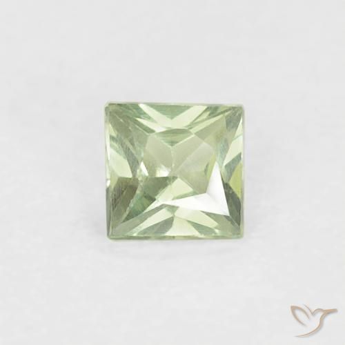 0.18ct Naturel Vert sauge très clair Saphir, Carré, VS