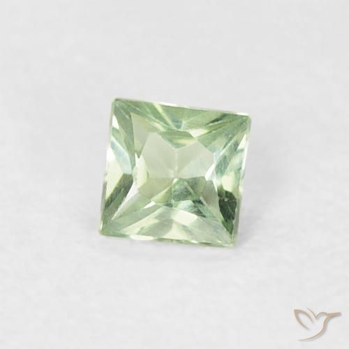 Saphir Vert sauge très clair naturelle Carré, 0.18 ct, VS