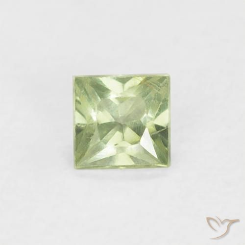 0.18ct Naturel Vert citron Saphir, Carré, VS, Photo A