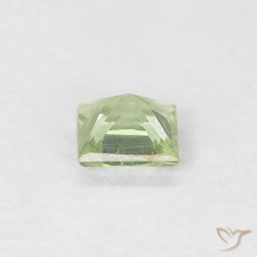Saphir Vert citron naturelle Carré, 0.18 ct, VS