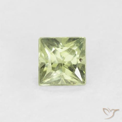 0.20ct Naturel Vert moyen Saphir, Carré, VS
